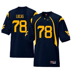 Men's West Virginia Mountaineers NCAA #78 Marquis Lucas Navy Authentic Nike Retro Stitched College Football Jersey GL15E00DE